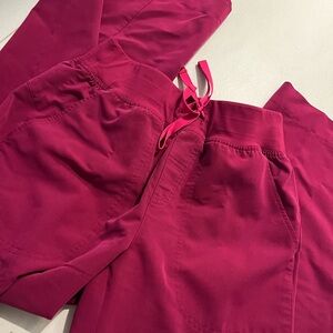 Figs Pink high waisted Isabel wide leg scrub pants (LIM EDITION COLOR)